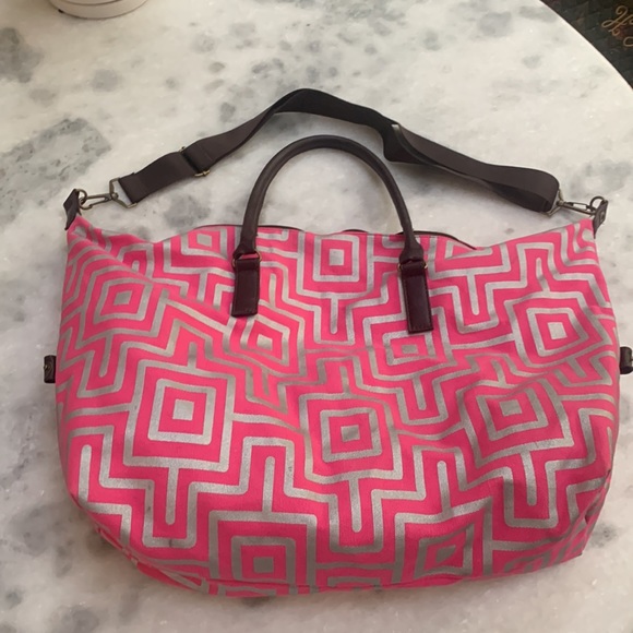 lulu dharma Handbags - Lulu Dharma Women’s Weekender Tote Shoulder strap pink Silver brown